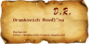 Draskovich Rovéna névjegykártya